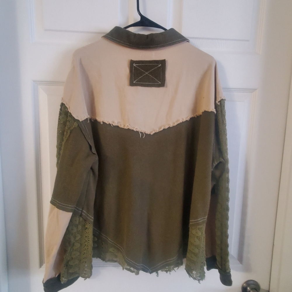 POL PATCHWORK LACE UTILITY JACKET. LAYERING. LARG… - image 7